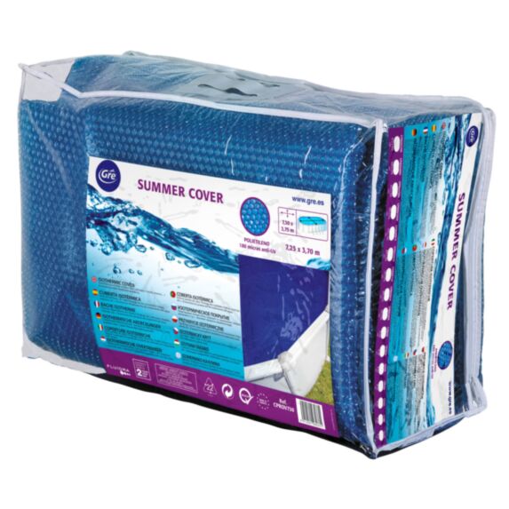 Bâche à bulles piscine acier 6,10x3,75m 180µ - GRE