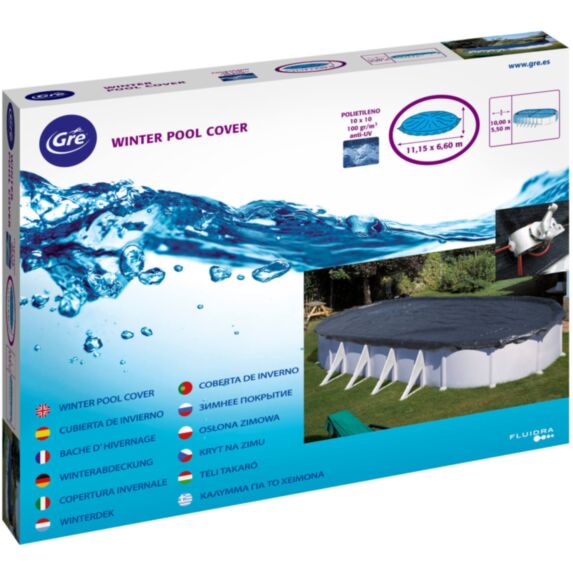 Bâche hiver pour piscine Acier 7,30x3,75m - GRE