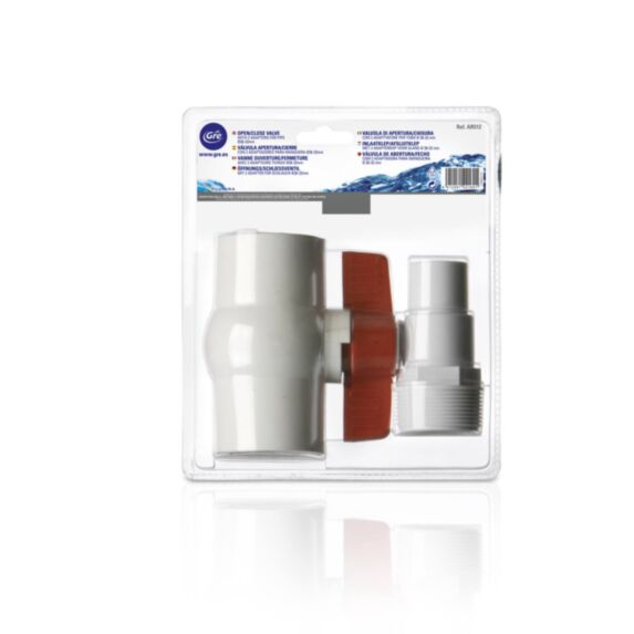 Vanne d'arrêt 1/4 de tour + 2 embouts cannelés Ø38mm + 1 téflon - GRE