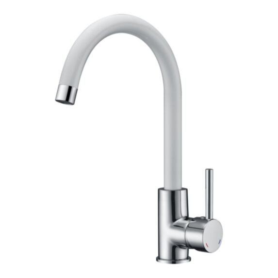 Mitigeur évier Ilo bicolore chrome/blanc – ROUSSEAU
