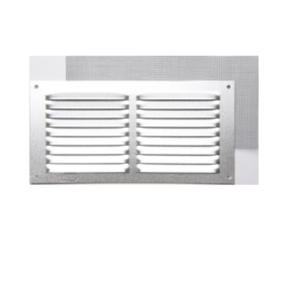 GRILLE À VISSER ALU ARGENT 20 X 30 CM AVEC MOUSTIQUAIRE