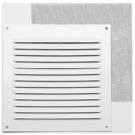 Grille aération aluminium blanc à visser 20x10cm