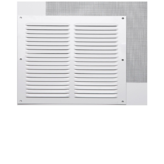 Grille aération aluminium blanc à visser 20x20cm