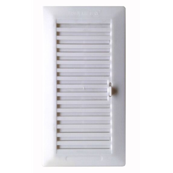 Grille aération aluminium blanc à encastrer 26x13,3cm
