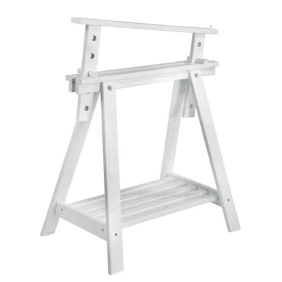 Tréteau architecte en pin massif H70 à 98cm blanc