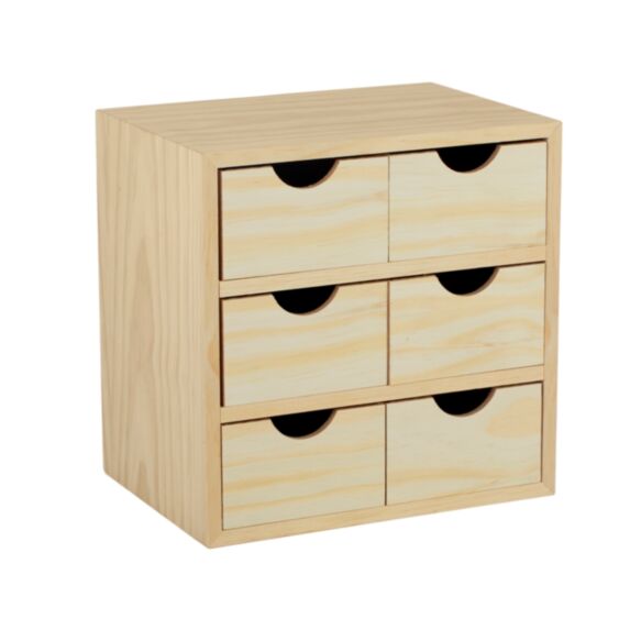 Mini Bloc de Rangement Pin 6 Tiroirs 28x20x28cm - ASTIGARRAGA