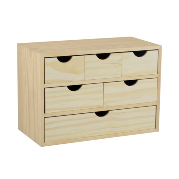 Mini Bloc de Rangement Pin 6 Tiroirs 40x28x20cm - ASTIGARRAGA