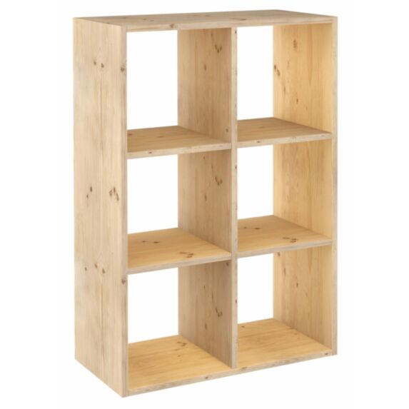 Etagère Modulaire Dinamic 6 cubes Pin Massif 105,4x70,8x33cm