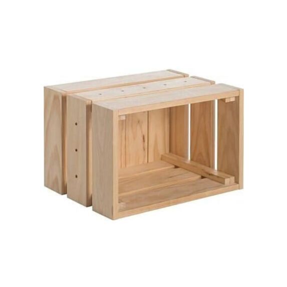 Caisse Homebox Pin Massif Emboîtable et Empilable 25,6x38,4x28cm - ASTIGARRAGA