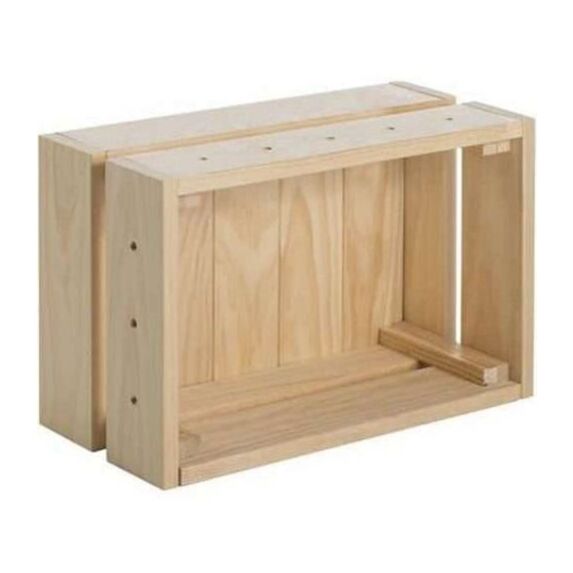 Caisse Homebox Pin Massif Emboîtable et Empilable 25,6x38,4x18cm - ASTIGARRAGA