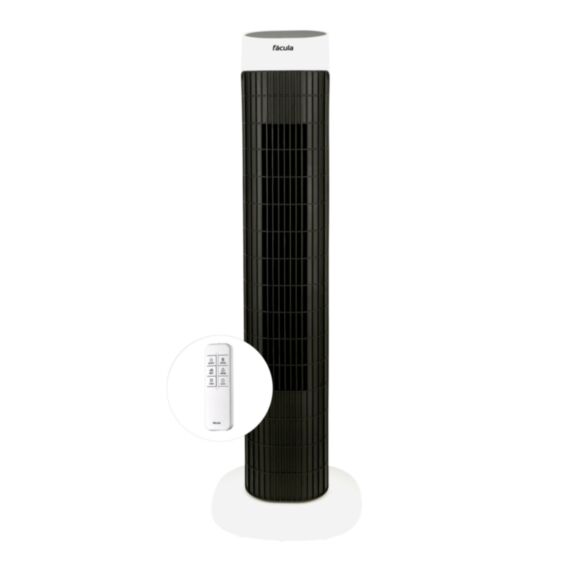 Ventilateur colonne Rok 45W 78x24,6x24,5cm noir et blanc - NOBRAND