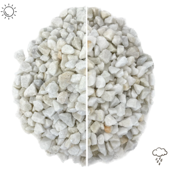 Gravier marbre blanc 6/12mm filet 20kg