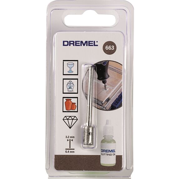 Fraise de perçage spécial verre ø 6,4mm - DREMEL