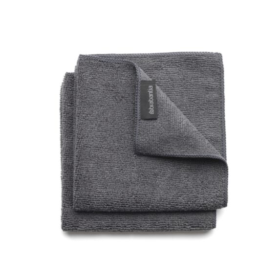 Chiffons de nettoyage microfibre 30x30cm dark grey x2 - BRABANTIA
