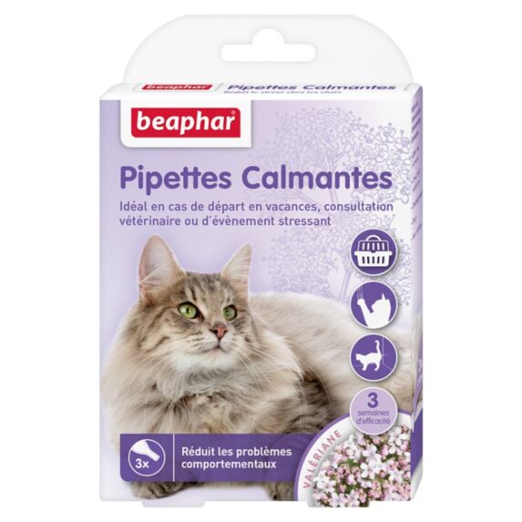 Pipette calmant naturel valériane chat x3 - BEAPHAR