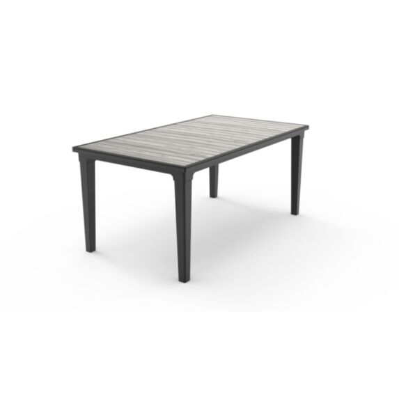 Table de jardin Futura résine gris graphite plateau bois grisé - KETER