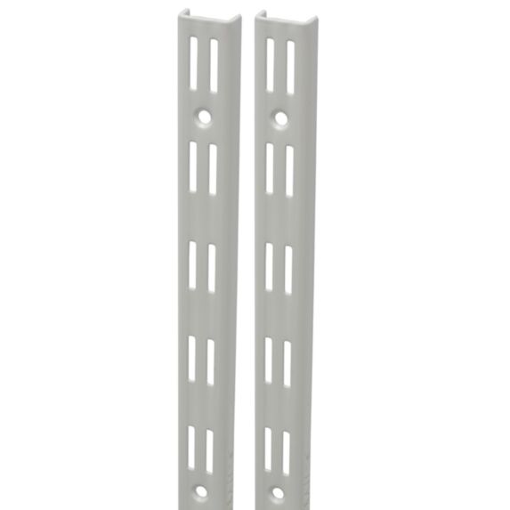 Crémaillère double blanc en acier, h100cm, entraxe 32mm - DURALINE