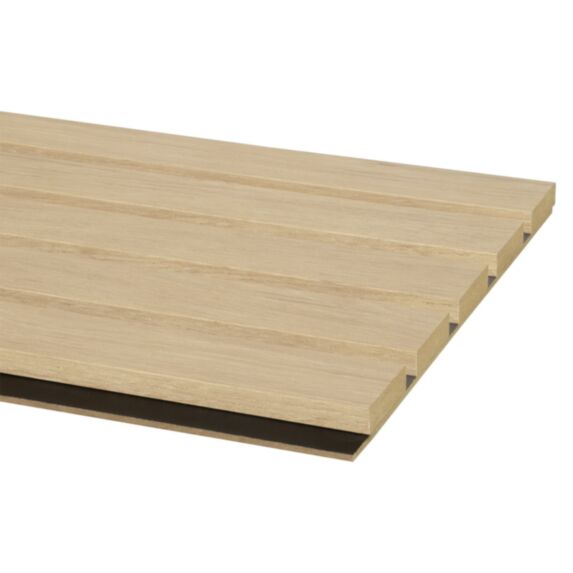 2 panneaux tasseaux Decowall MDF 260x30x1,5 imitation chêne clair fond noir - AJ TIMBER