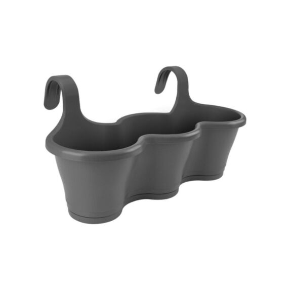 Jardinière de balcon Corsica Trio anthracite L53cm 8 litres - ELHO