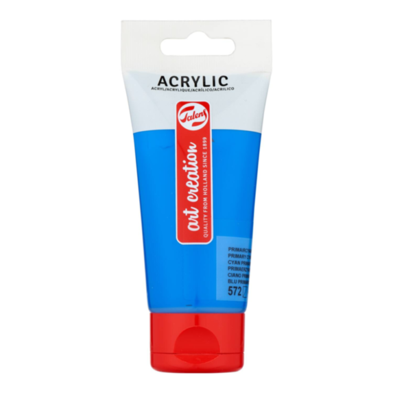 Peinture acrylique Cyan Primaire 572 75ml - TALENS ART CREATION