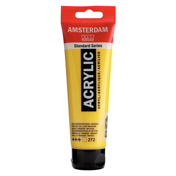 Peinture acrylique Standard Series Jaune Transparent Moyen 272 120ml - AMSTERDAM