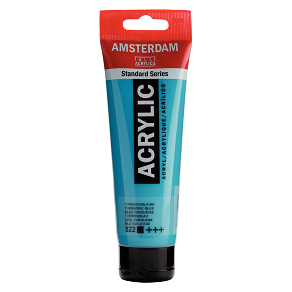 Peinture acrylique Standard Series Bleu Turquoise 522 120ml - AMSTERDAM