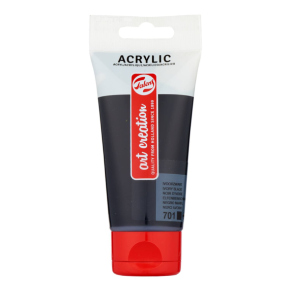 Peinture acrylique Noir d'Ivoire 701 75ml - TALENS ART CREATION