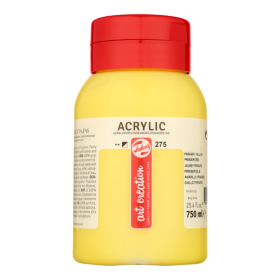 Peinture acrylique Jaune Primaire 275 750ml - TALENS ART CREATION