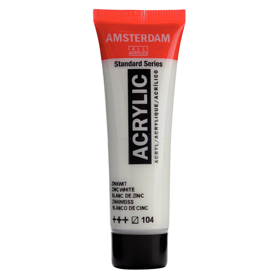 Peinture acrylique Standard Series Blanc de Zinc 104 20ml - AMSTERDAM