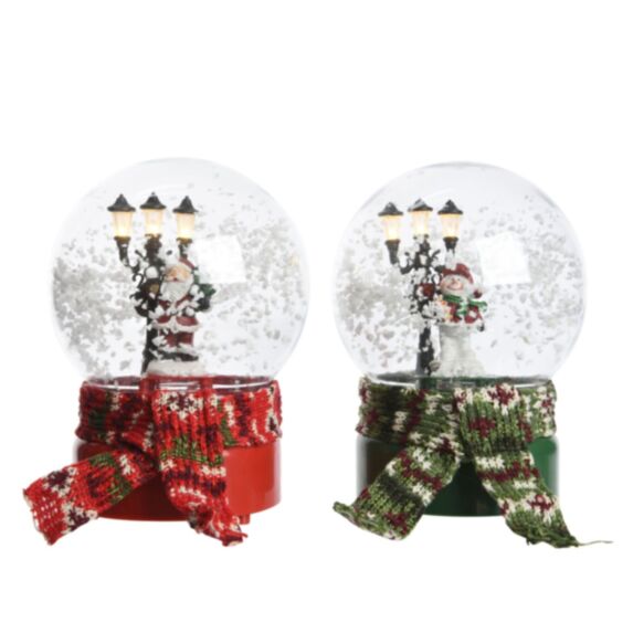 Boule neige lumineuse+musique 13.5x13.5x18cm