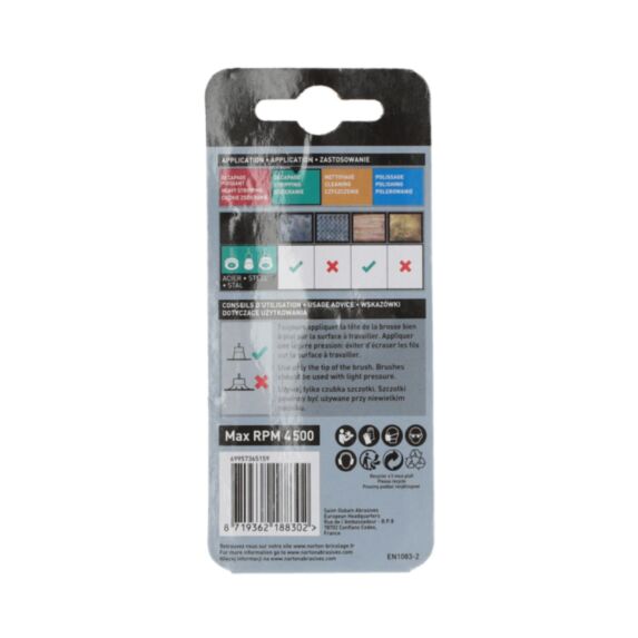 Brosse perceuse Pinceau Ondulé Acier 25 - NORTON