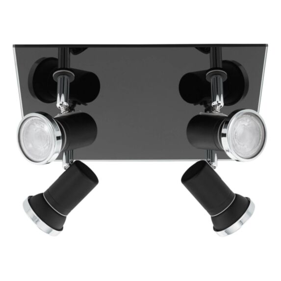 4 Spots LED Salle de Bain Tamara 1 Gu10 3,3W Noir