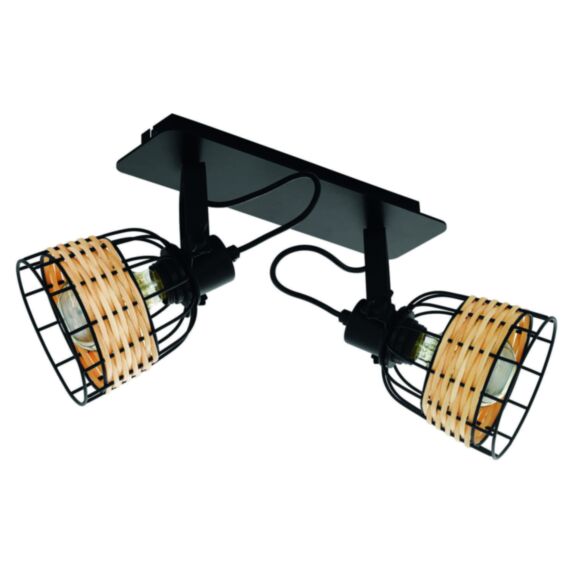 2 Spots Anwick 1 Acier E27 2x40W Noir