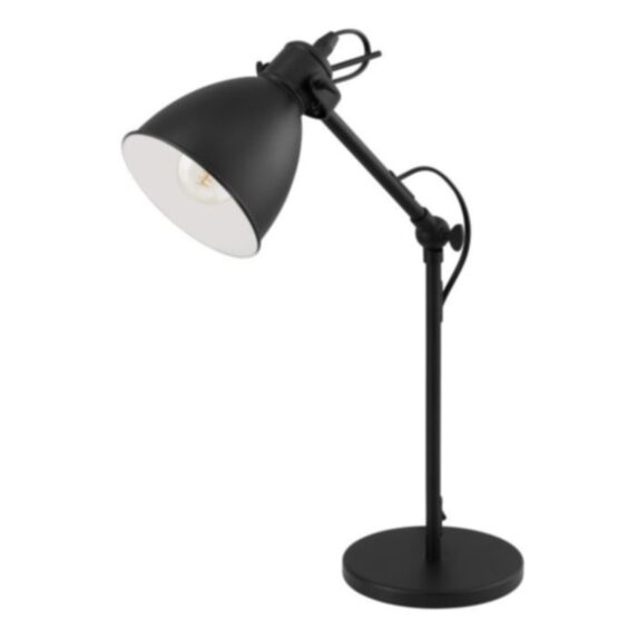 Lampe de table Priddy Ø15,5 x H 42,5 cm acier noir E27x1 40W A++E - EGLO