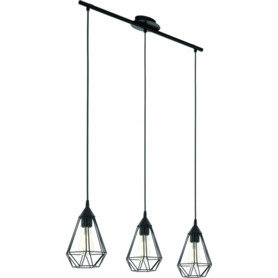 Suspension Tarbes noir ø 17.5 cm E27 3 x 60W - EGLO