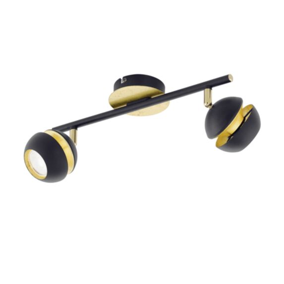 Réglette Nocito noir or GU10 2x3.3W