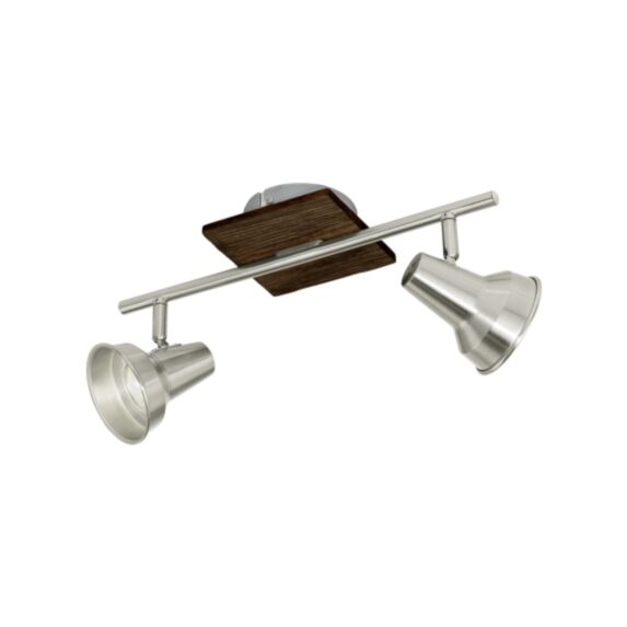 Réglette 2 lumières Filipina GU10-LED/3,3W acier/bois