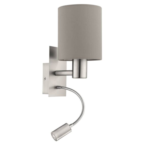 Applique murale Pasteri taupe (1) E27 1 x 40W (2) LED incl. 3000k 1 x 3.5W- EGLO