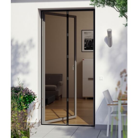 Rideau de porte Moustiquaire magnétique L0,95xH2,15m Noir