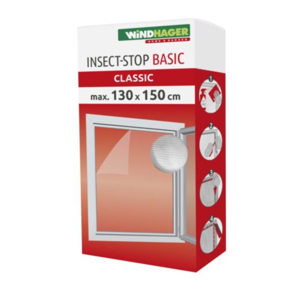 Moustiquaire fenêtre 130x150cm blanc auto-agrippante - WINDHAGER