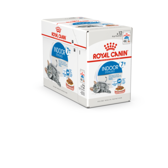 Pâtées Chat Indoor7+ Sauce 12x85gr - ROYAL CANIN