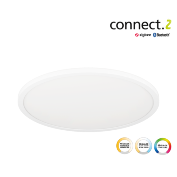 Plafonnier LED Connecté Rovito-z acier 16,5W blanc - EGLO