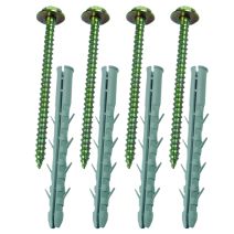 4 chevilles plastiques 12 x 130mm + tirefonds - OPTEX