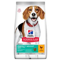 Croquettes chien moyen Perfect Weight poulet 12kg - HILL'S PET NUTRITION