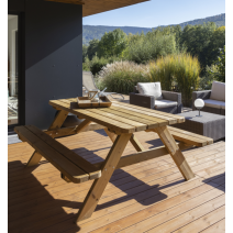 Table Pique-Nique Robuste 180x74.5/160xH.72.5cm- CERLAND