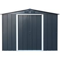 Abri de jardin métal Anthracite 4,76m² + kit ancrage pour dalle béton inclus - DURAMAX
