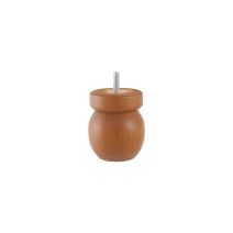Pied de lit boule collerette merisier H.80 68 mm - EVOLUDIS