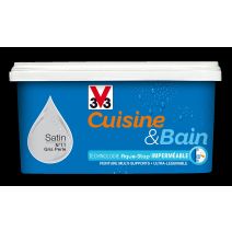Peinture Acrylique monocouche CUISINE& BAIN Satin 2 L Gris Perle