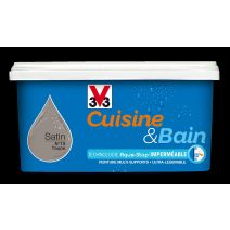 Peinture Acrylique monocouche CUISINE& BAIN Satin 2 L Taupe