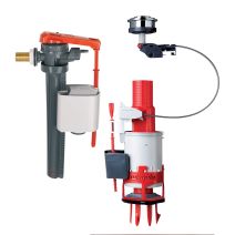 Mécanisme complet de WC double chasse d'eau à câble - WIRQUIN
